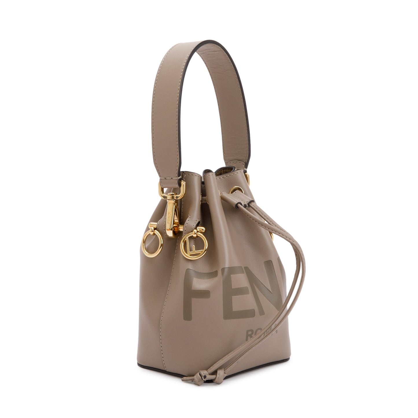 Fendi Taupe Calskin Leather Mini Mon Tresor Bucket Bag