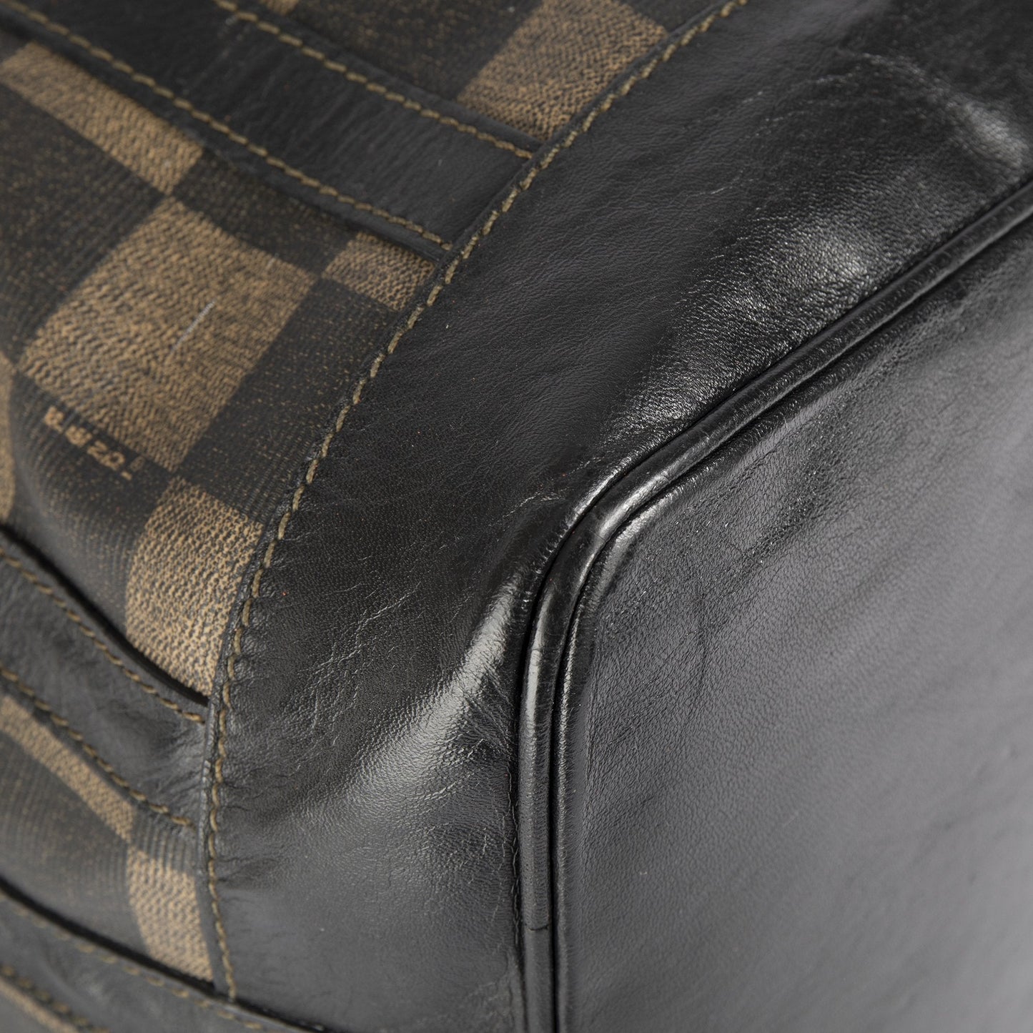 Fendi Vintage Checkered Bucket Bag