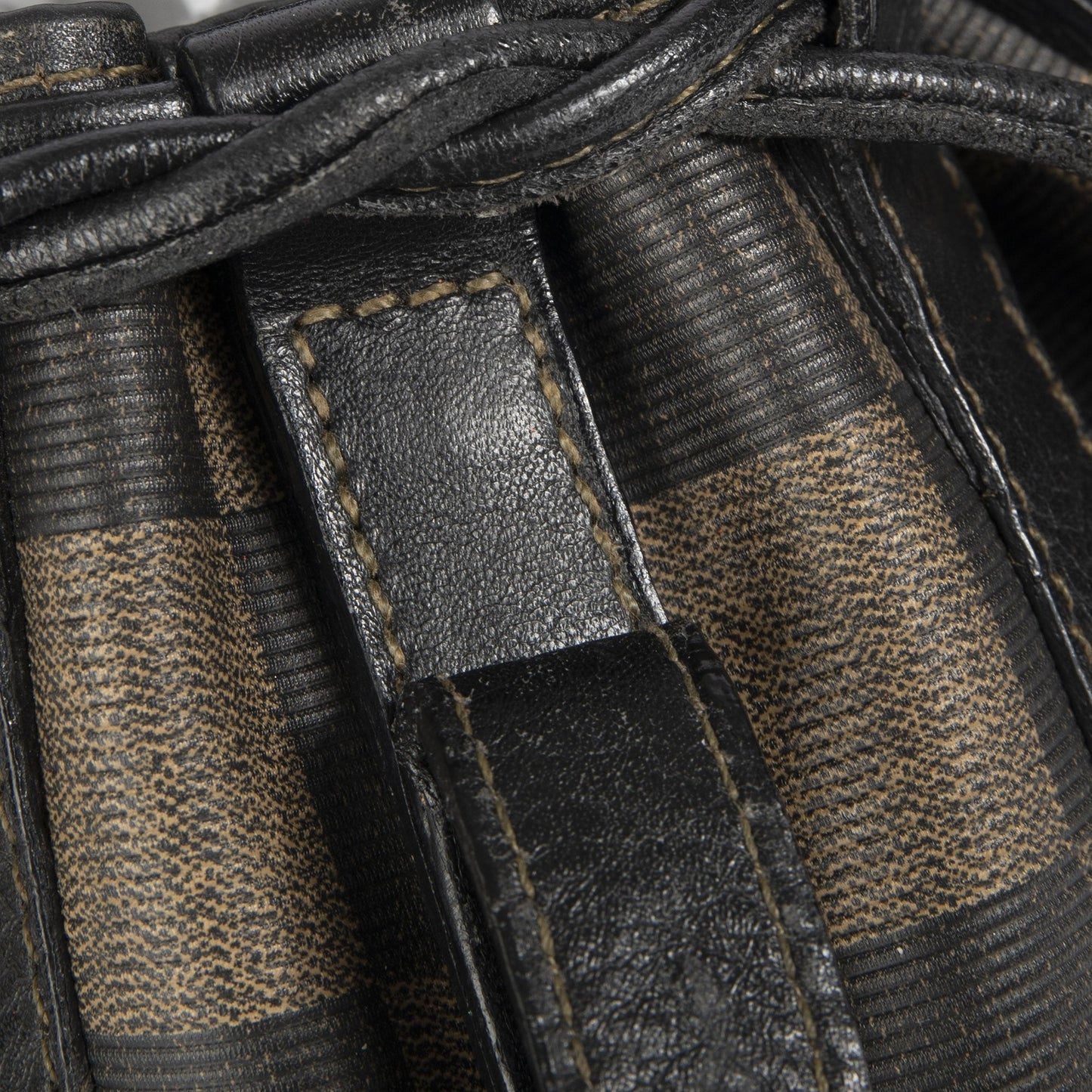 Fendi Vintage Checkered Bucket Bag