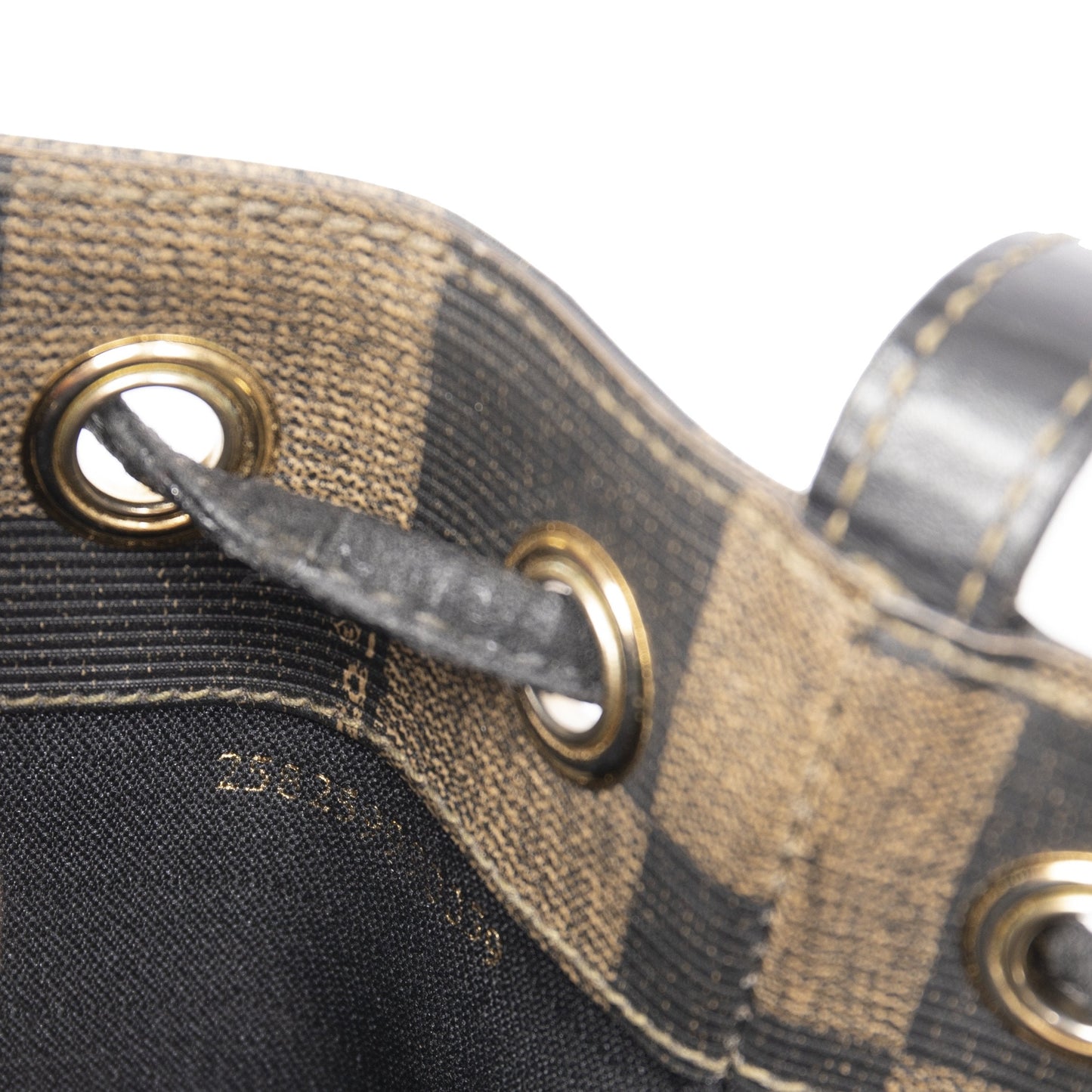 Fendi Vintage Checkered Bucket Bag