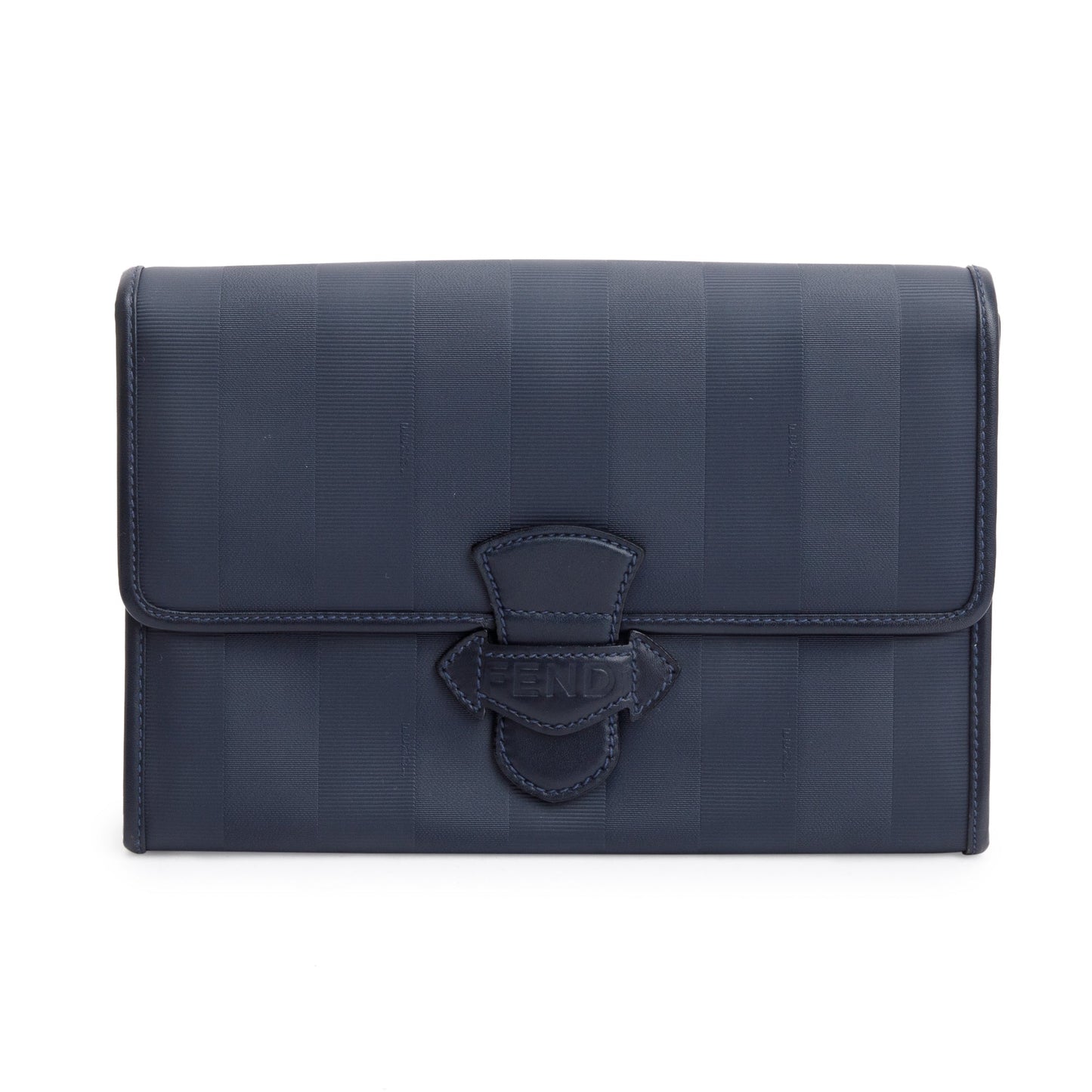 Fendi Navy Pequin Coated Canvas Crossbody Bag