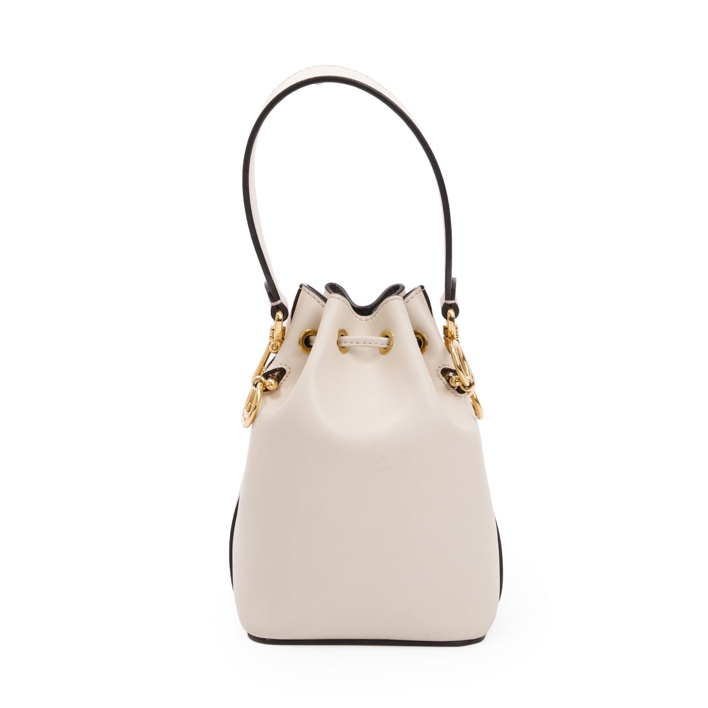 Fendi White Calskin Mini Mon Tresor Bucket Bag