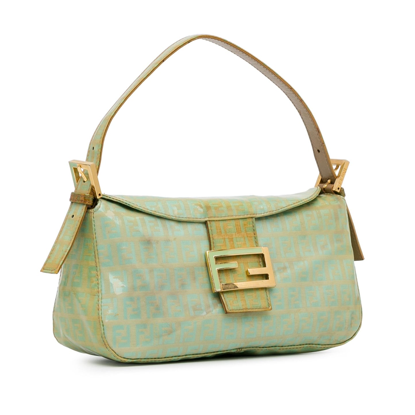 Fendi Zucchino Crystal Double Flap Shoulder Bag (SHG-OsinNf)