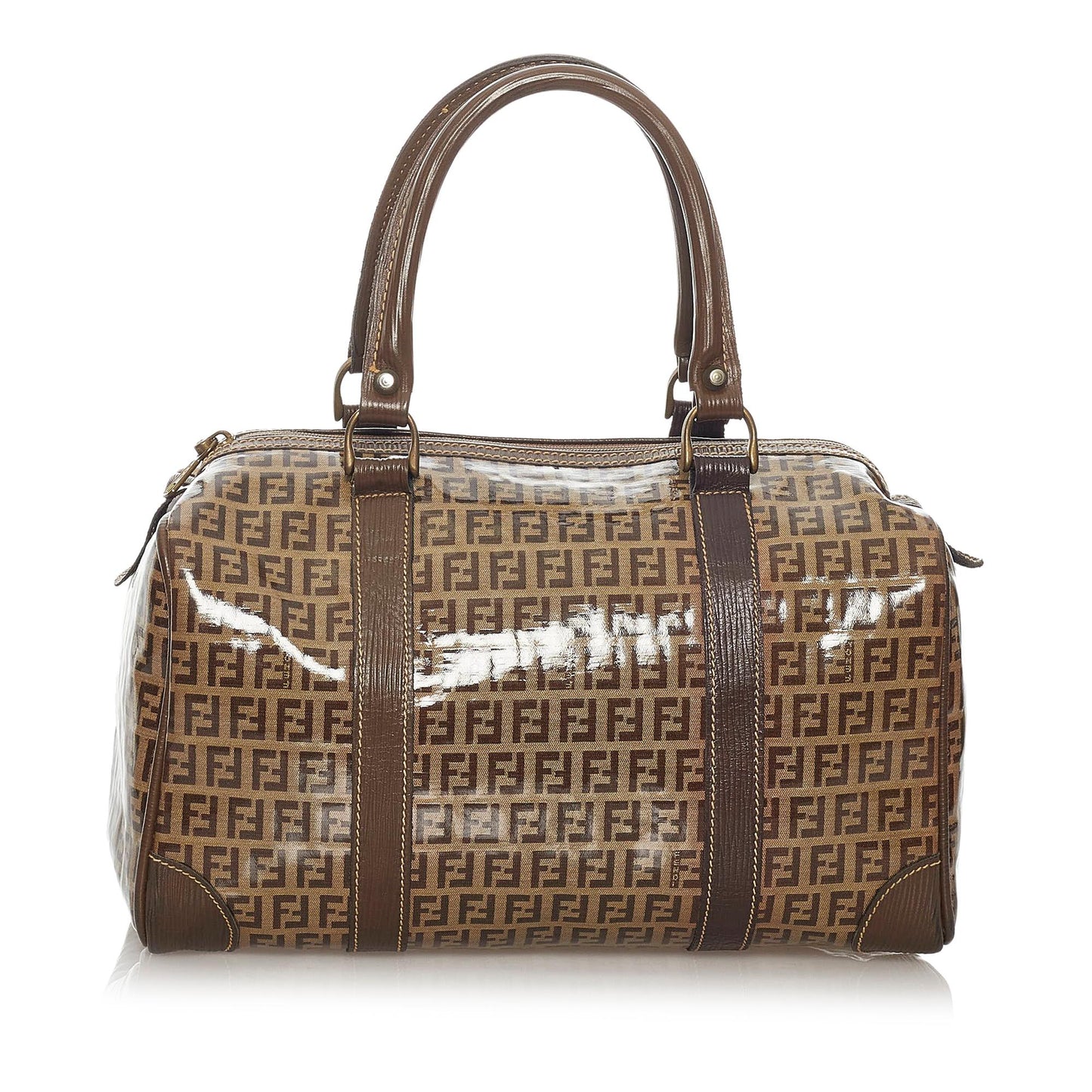 Fendi Zucchino Patent Leather Boston Bag (SHG-28254)