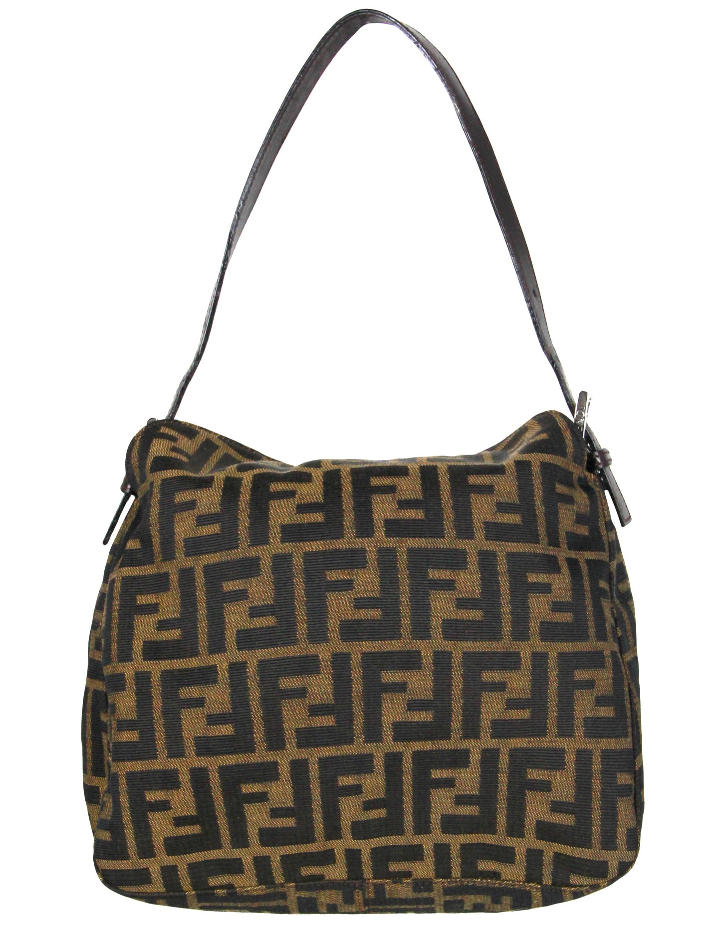 Fendi  Tobacco Zucca Monogram Flap Baguette Bag
