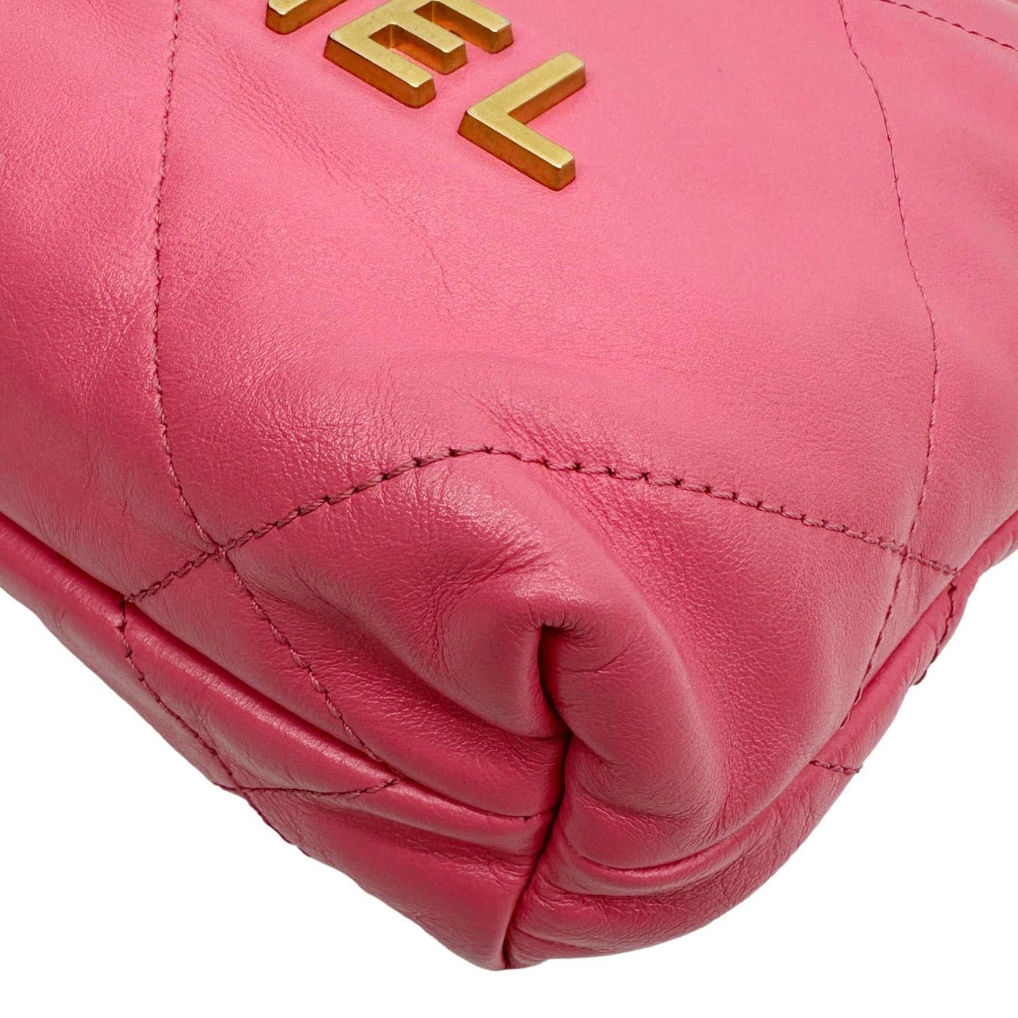CHANEL 22 Mini Hobo Quilted Leather Crossbody Bag Pink