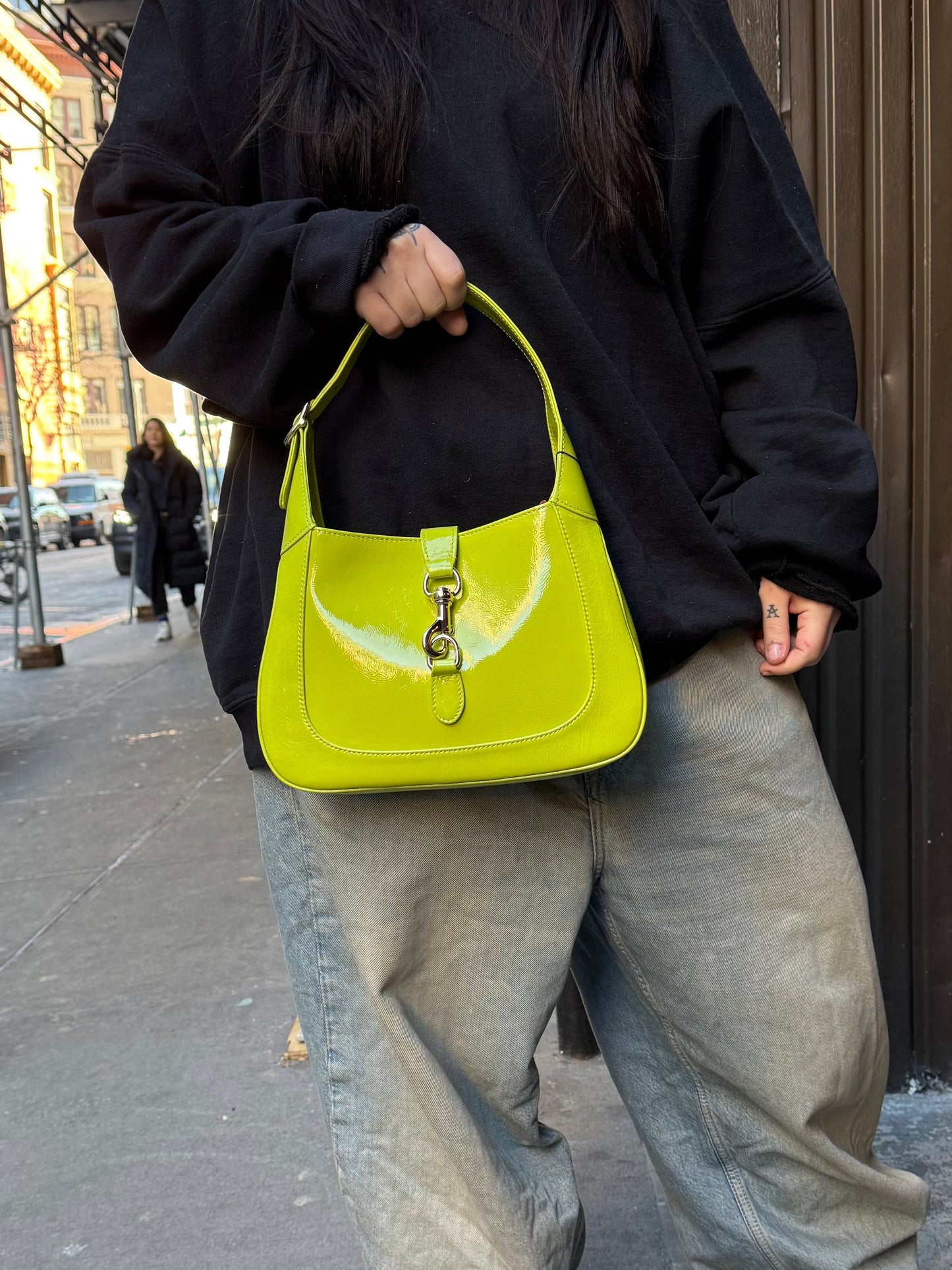 Gucci Jackie Green Medium Leather Shoulder Bag