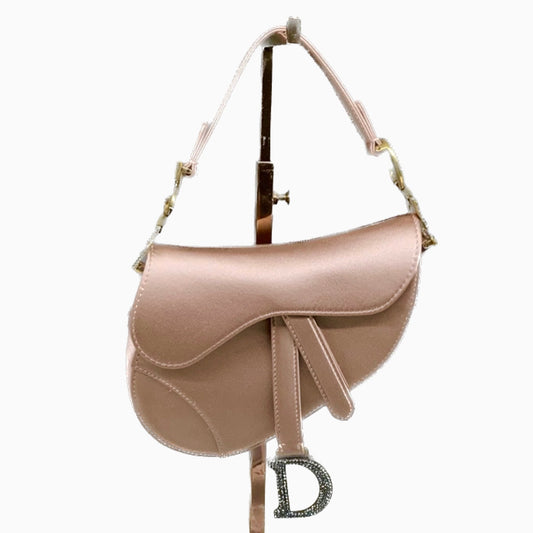 Dior Saddle Mini Silk Pink with crystals l