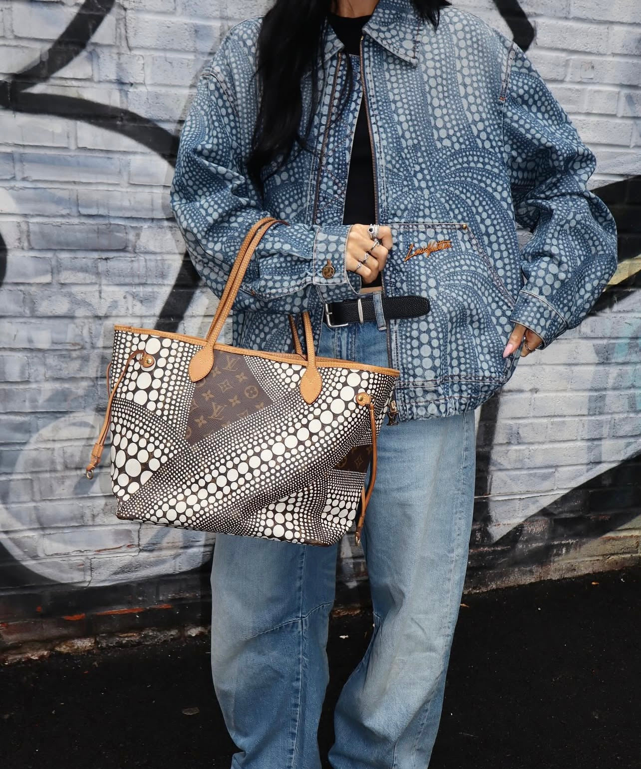Louis Vuitton Monogram Kusama Wave Neverfull MM