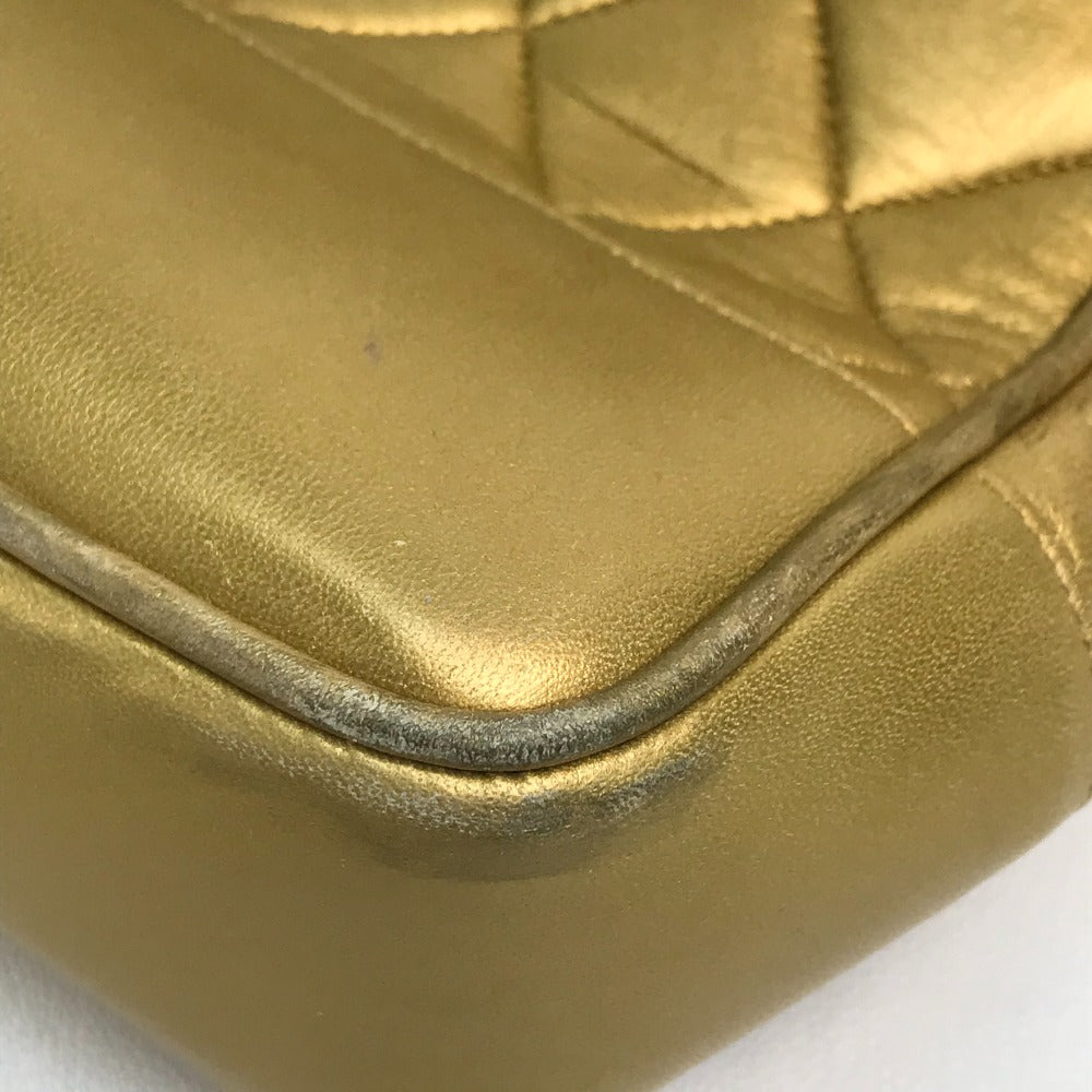 CHANEL Shoulder Bag lambskin Gold x Gold Metal Coco ball Matrasse Women