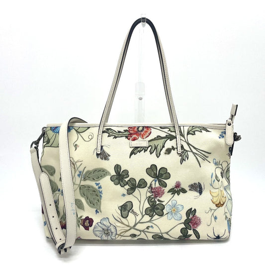 GUCCI Shoulder Bag 353437 Leather / PVC Ivoryx multicolor Bag 2WAY Tote Bag Flora floral pattern Kris knight Women