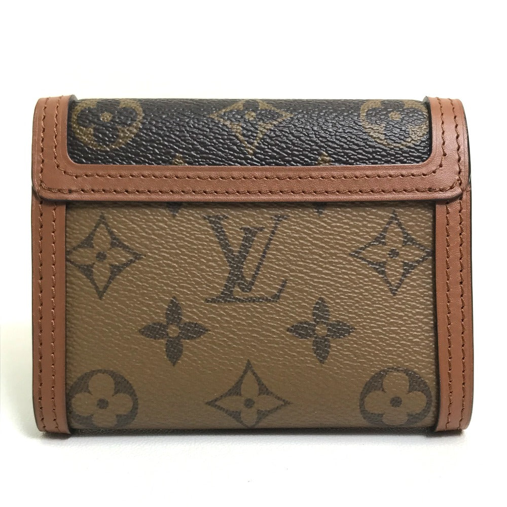 LOUIS VUITTON Trifold wallet M68725 Monogram reverse canvas Brown Monogram reverse Portefeuille Dauphine Compact Women