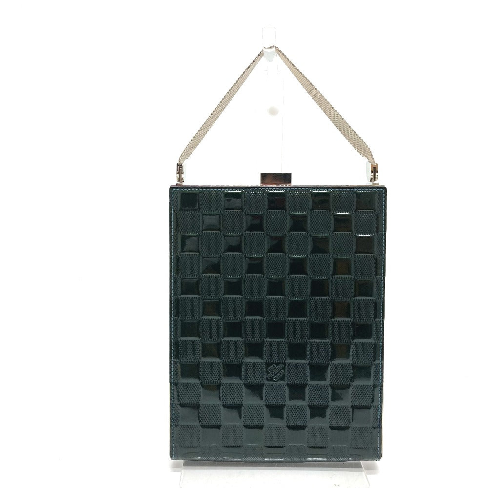 LOUIS VUITTON Handbag M92105 Patent Leather, Damier Vernis Dark green Damier Vernis Anju GM
