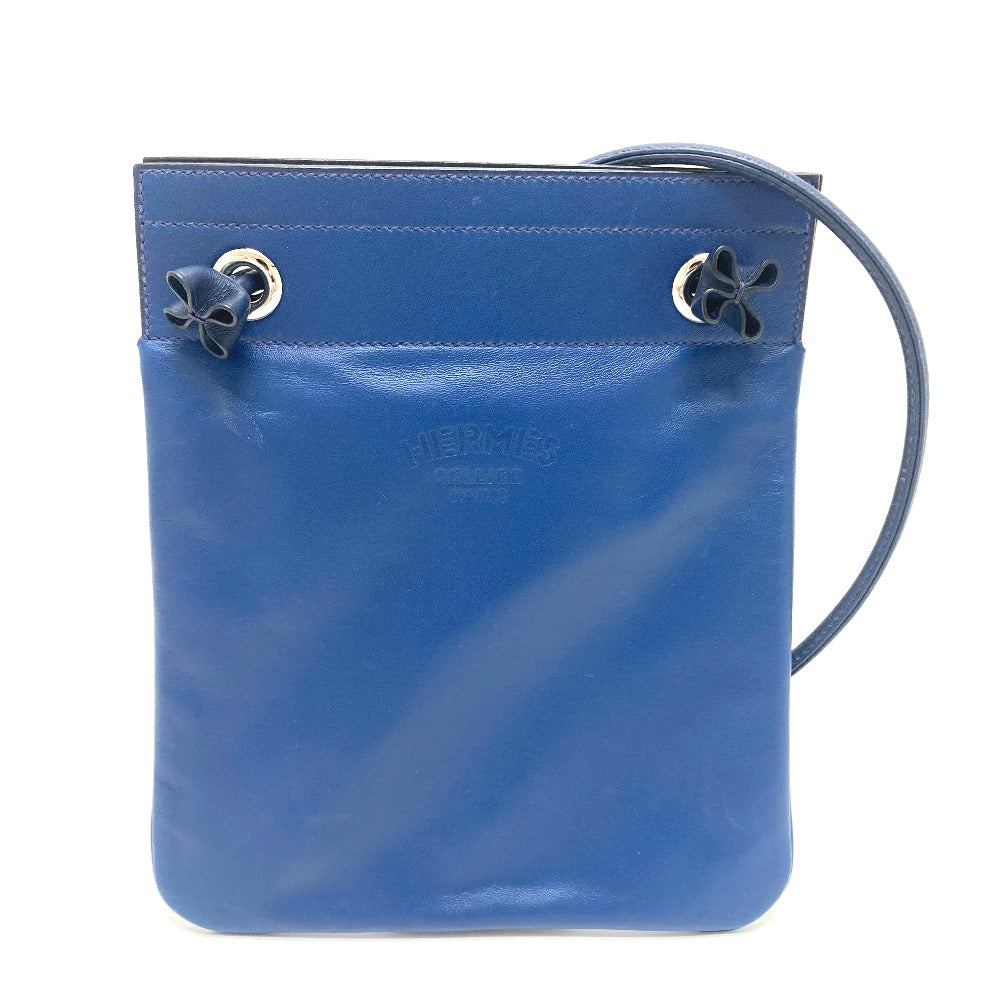 HERMES Shoulder Bag Swift blue leather Arine Mini