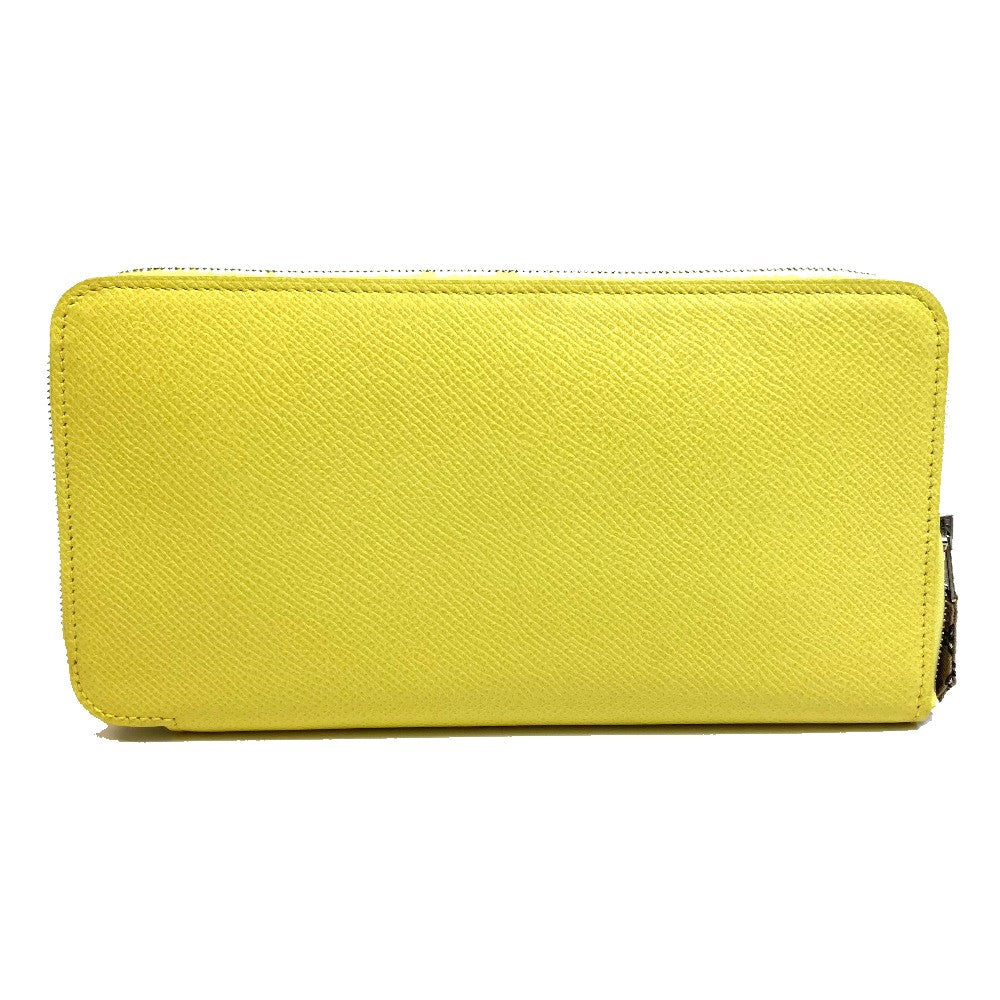 HERMES Long Wallet Purse Epsom yellow Silk in Azap Long Women