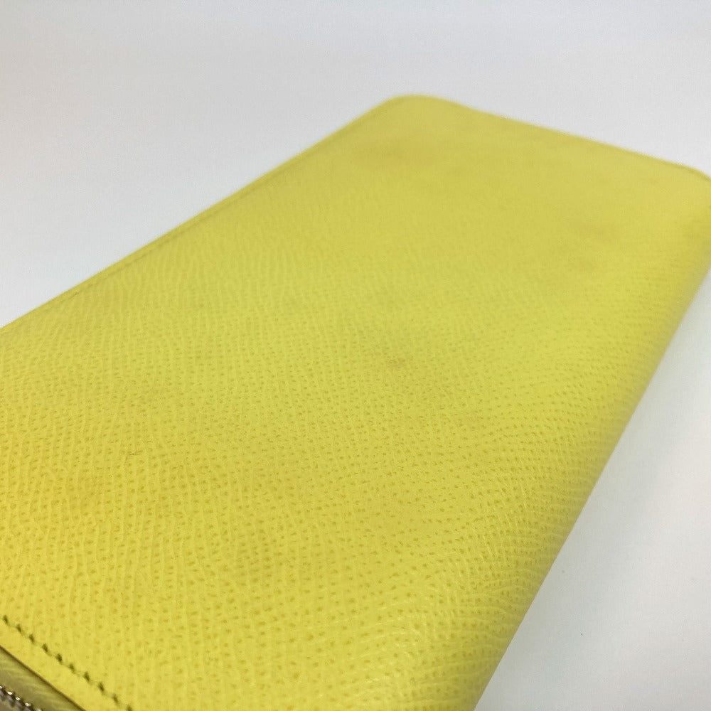HERMES Long Wallet Purse Epsom yellow Silk in Azap Long Women