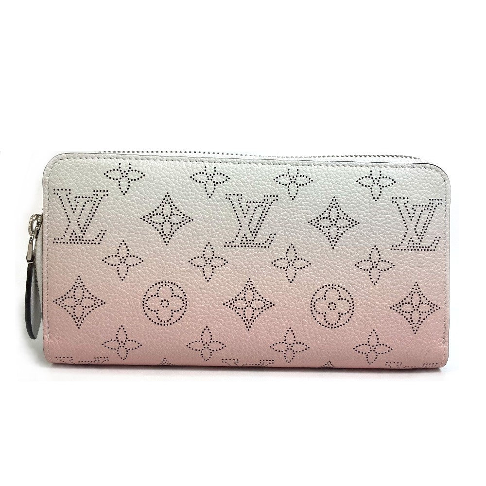 LOUIS VUITTON Long Wallet Purse M80490 monogram mahina leather Pink x White monogram mahina gradation Zippy wallet Women