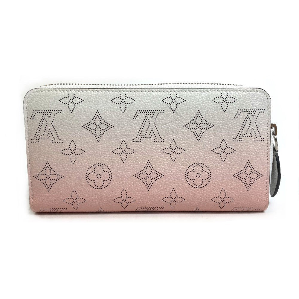 LOUIS VUITTON Long Wallet Purse M80490 monogram mahina leather Pink x White monogram mahina gradation Zippy wallet Women