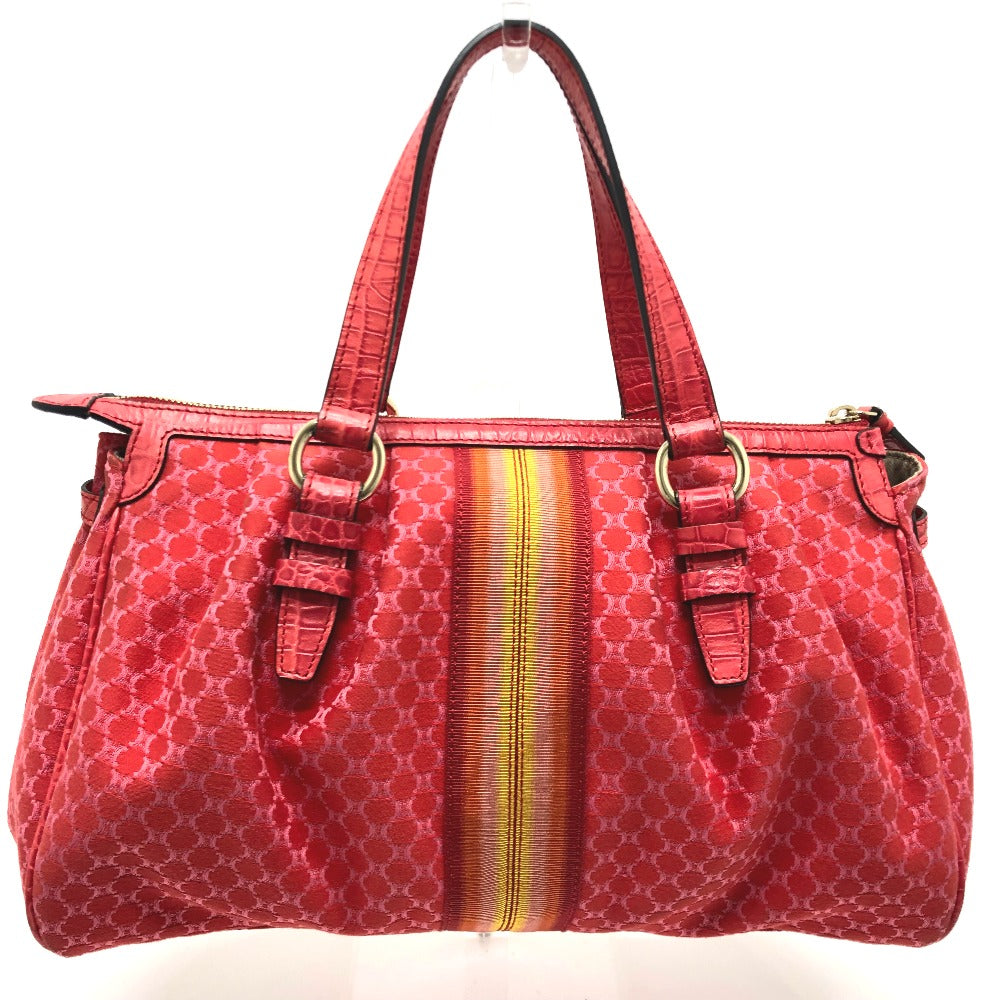 CELINE Handbag Canvas / leather Red type Macadam Women