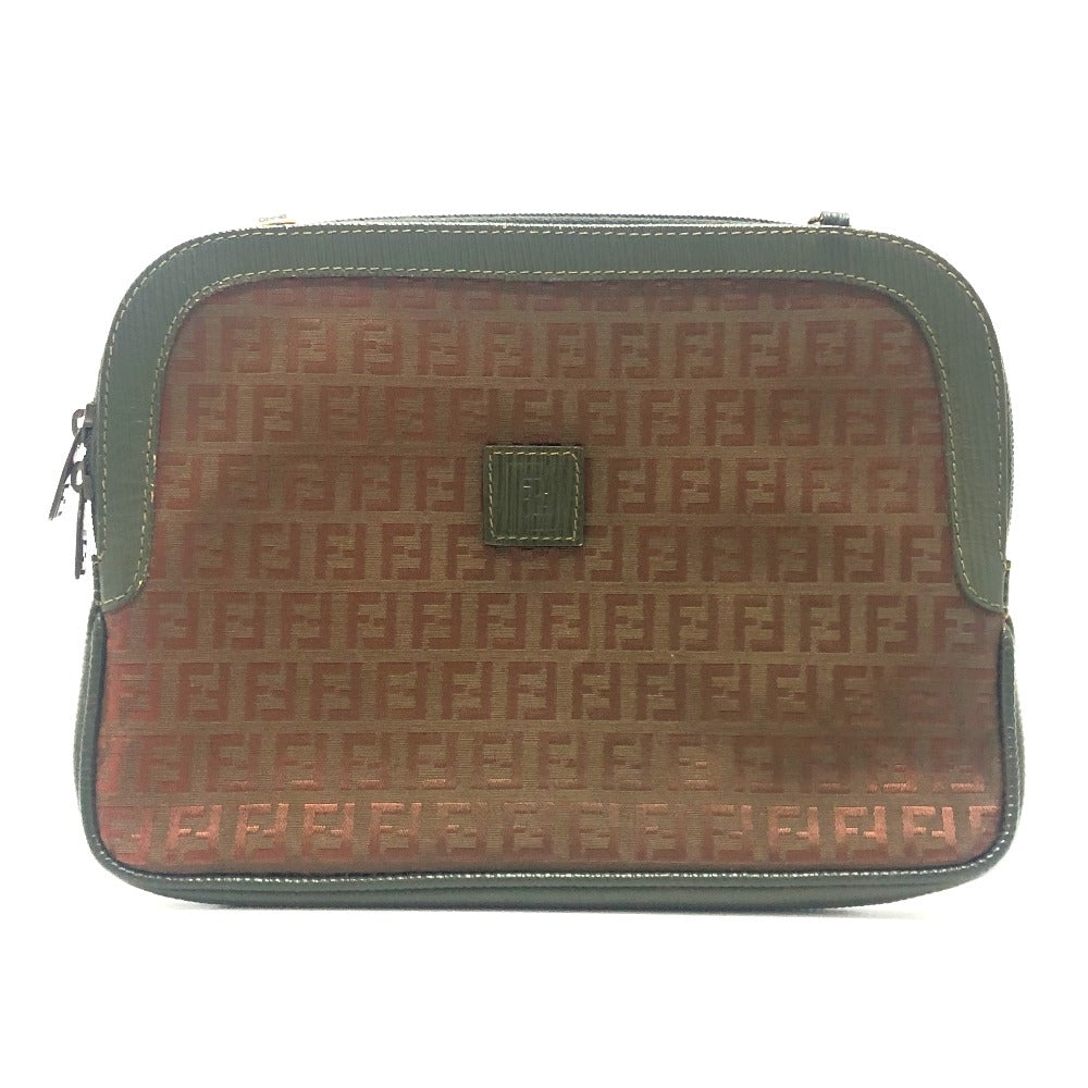 FENDI Shoulder Bag Canvas / leather Brown Zucchino Shoulder Bag Women