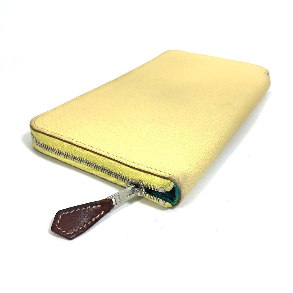 HERMES Long Wallet Purse leather yellow Azap long silk in Wallet
