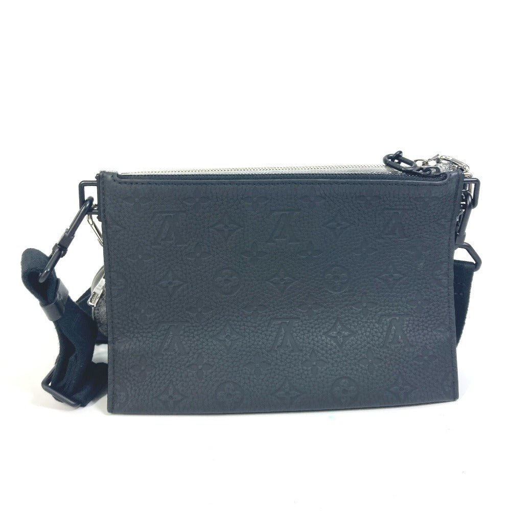 LOUIS VUITTON Shoulder Bag M59682 Leather, Taurillon Clemence Leather, Damier Glitter Leather Silver damier glitter Trio pouch NM