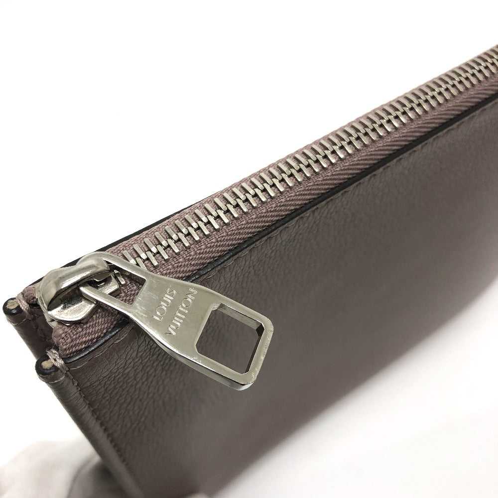 LOUIS VUITTON Clutch bag R99760 Taurillon Clemence Brown L-shaped fastener Pochette Jules PM Women Used