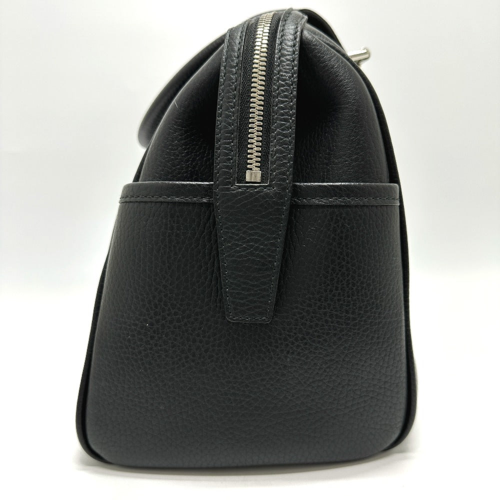 BURBERRY Boston Duffel bag leather black Shoulder bag/logo Handbag unisex(Unisex)