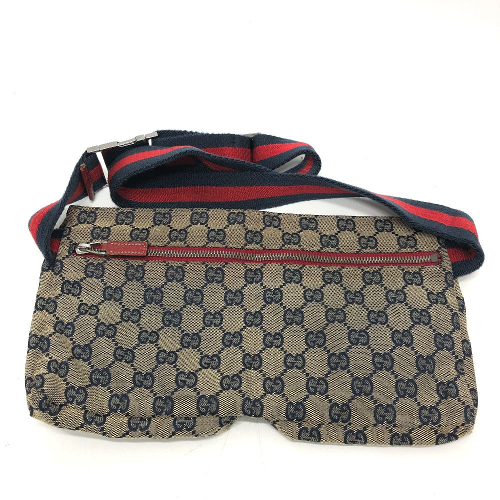 GUCCI Waist bag 28566 GG canvas / leather Red GG/logo Sling bag mens