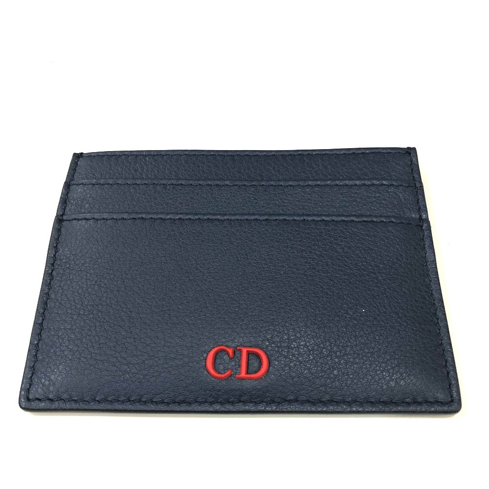 DIOR HOMME Card Case 06-BO-0115 leather Navy CD logo Business Card Holder Pass Case mens