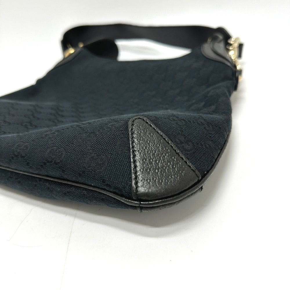GUCCI Handbag 145826 GG canvas / leather black GG Horsebit Women