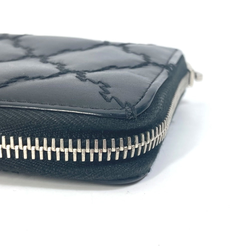 CHANEL Long Wallet Purse lambskin black COCO Mark CC Matrasse quilting Women