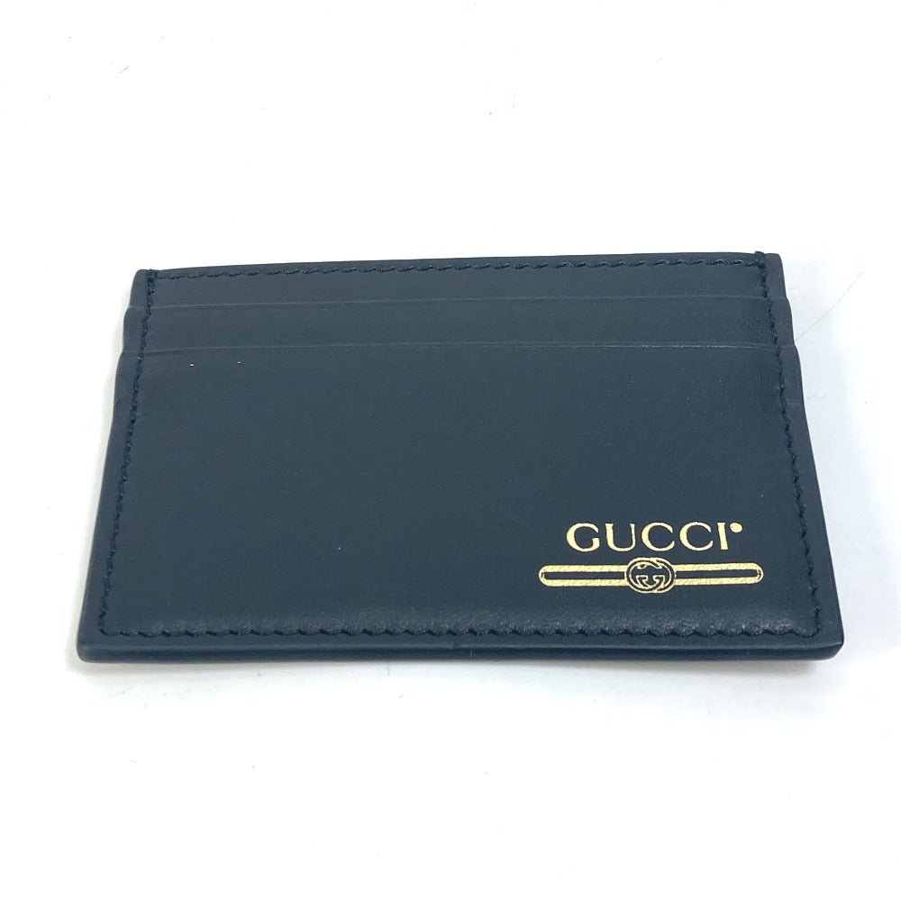 GUCCI Card Case 547596 leather black logo name card holder mens