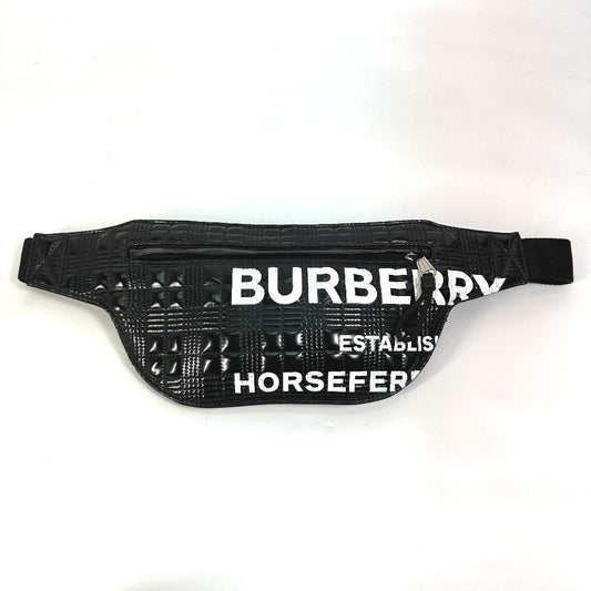 BURBERRY Sling bag 8028160 enamel enamel leather black logo BRUMMELL horse ferry HOSEFEY mens