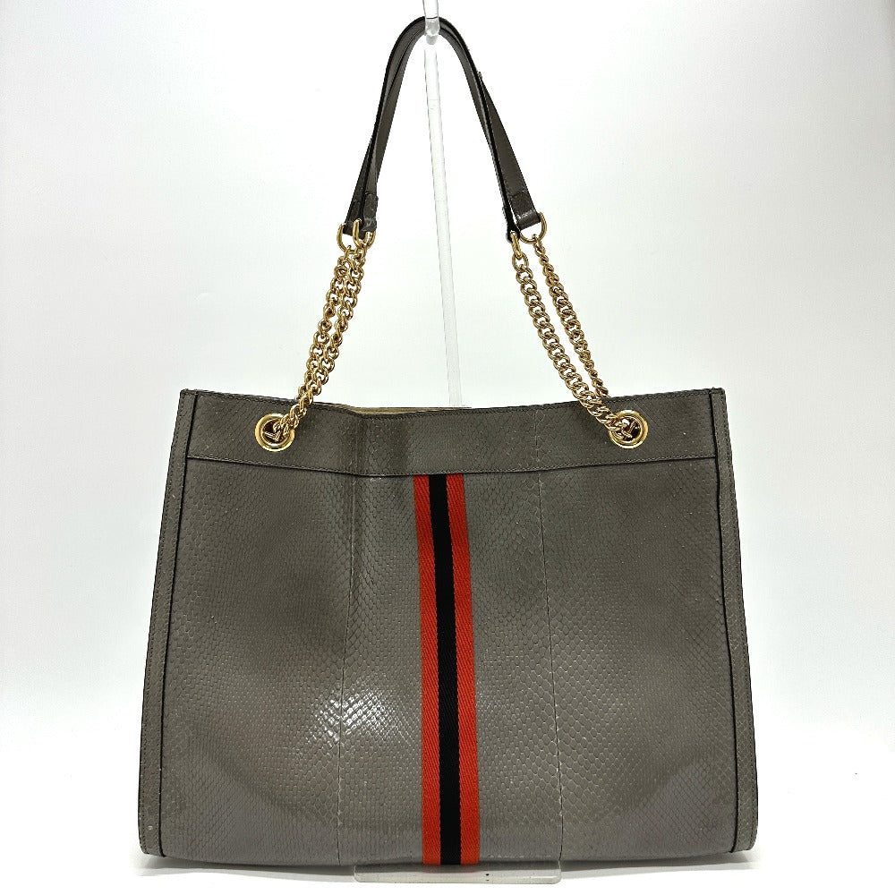 GUCCI Tote Bag 537219 leather gray Sherry line raja tiger head Women