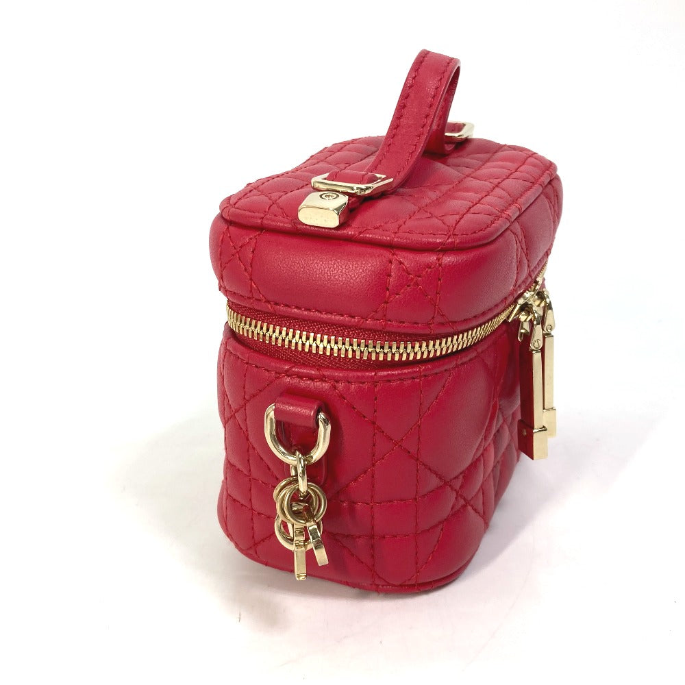Dior Vanity bag S0918ONMJ leather Red type Lady Dior LADY DIOR Microvanity Cannage Women