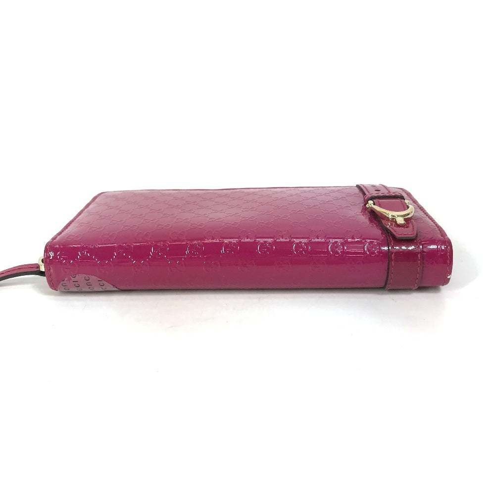 GUCCI Long Wallet Purse 309758 enamel pink Abbey GG pattern Guccisima Women