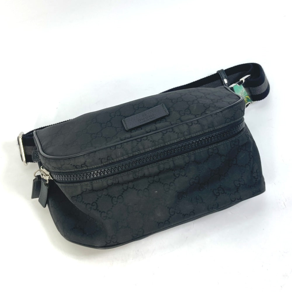 GUCCI Waist bag 509643 Nylon black GG belt bag Sling bag mens