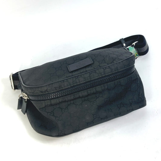 GUCCI Waist bag 509643 Nylon black GG belt bag Sling bag mens