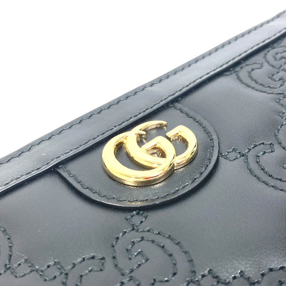 GUCCI Long Wallet Purse 723784 leather black Long wallet GG Matelasse Zip Around Wallet mens