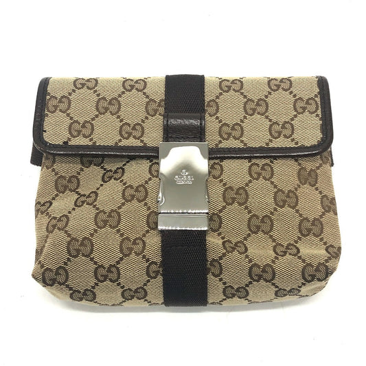 GUCCI Waist bag 131236 GG canvas Beige x brown GG Sling bag Waist pouch unisex(Unisex)