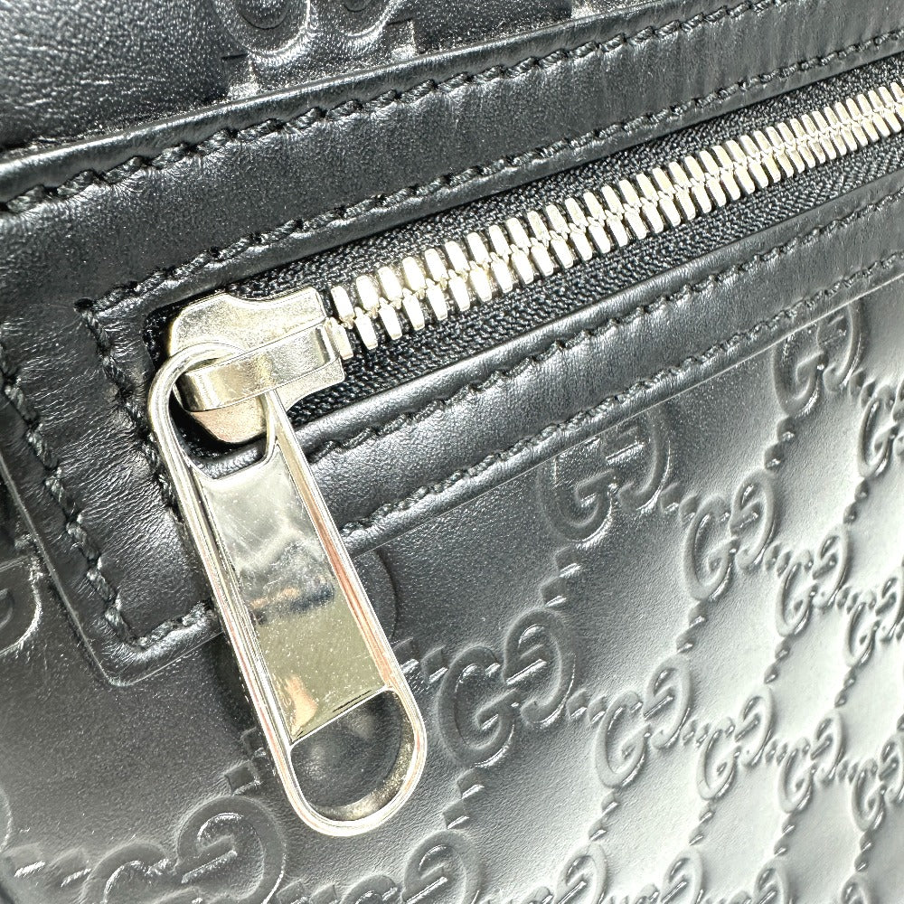 GUCCI Shoulder Bag 406410 leather black Guccisima Women Used