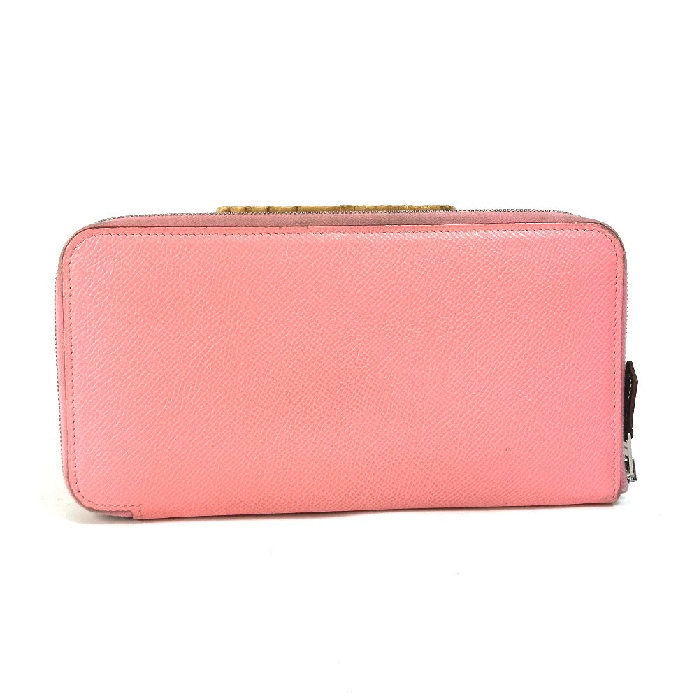 HERMES Long Wallet Purse Epsom pink Azap long silk in Women
