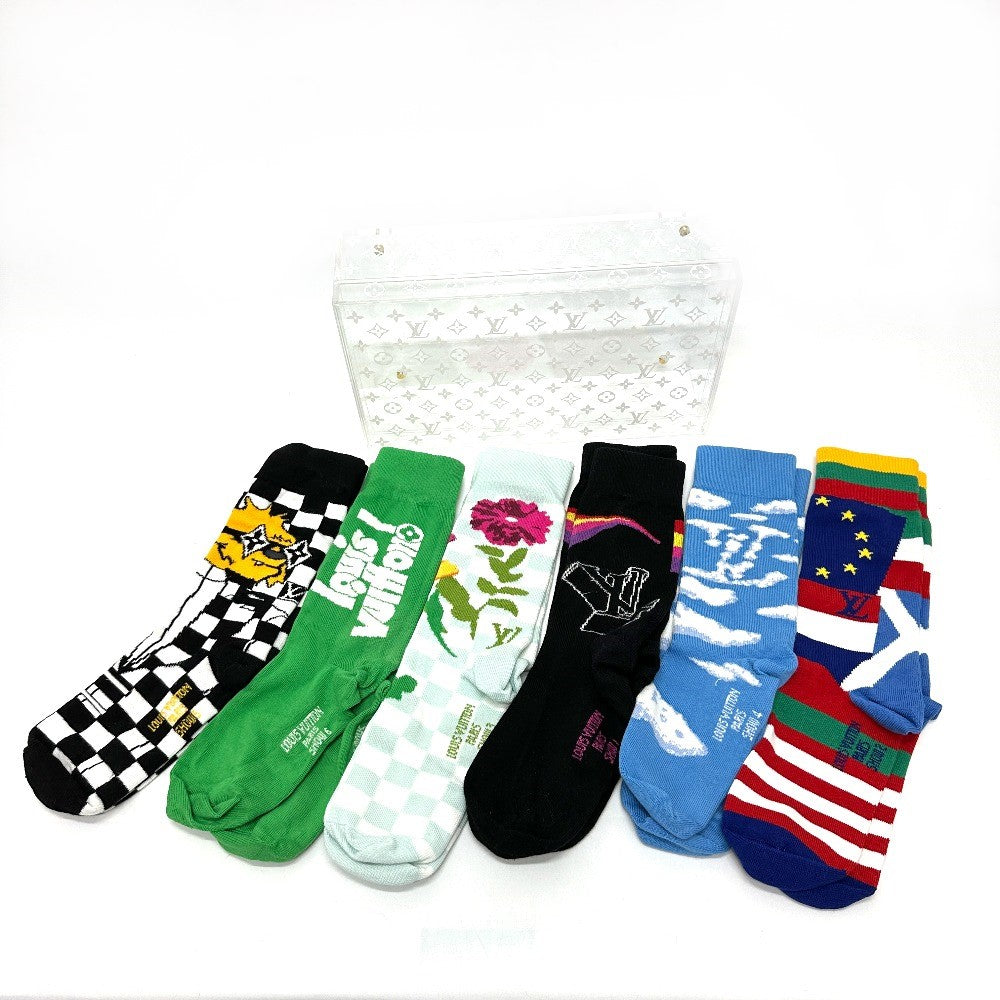 LOUIS VUITTON socks MP3136 cotton multicolor Syosset set archive 6 pairs mens M