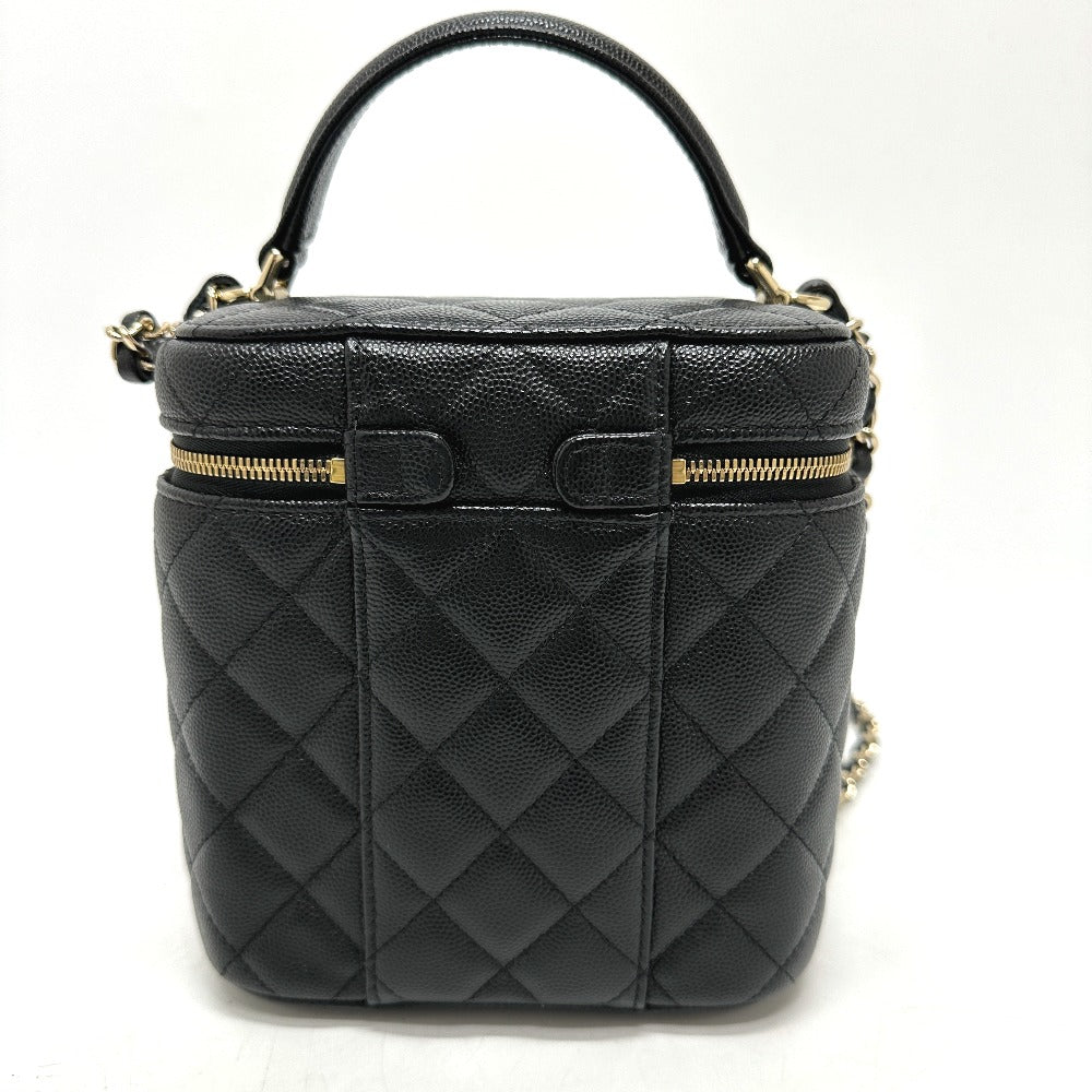 CHANEL Vanity bag AS2362 Caviar skin black COCO Mark CC Matrasse quilting