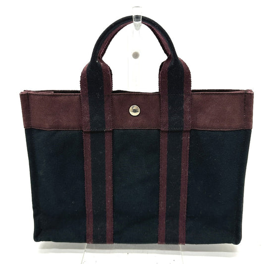 HERMES Handbag canvas black Fool ToePM