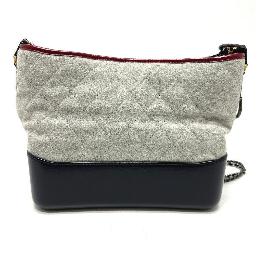 CHANEL Shoulder Bag Calfskin, Wool gray CC COCO Mark Gabriel Do logo