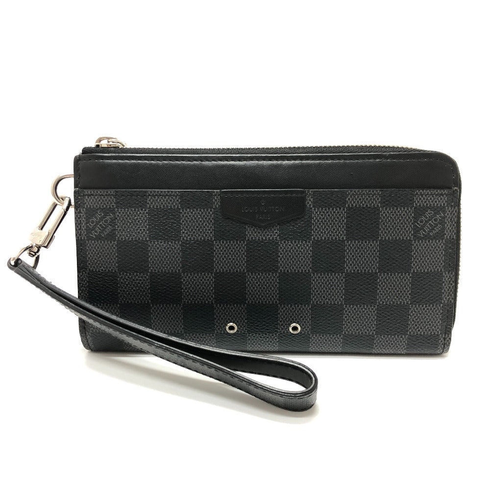LOUIS VUITTON Long Wallet Purse N60379 Damier Grafitto Canvas black Damier Grafitte Zippy dragonne mens
