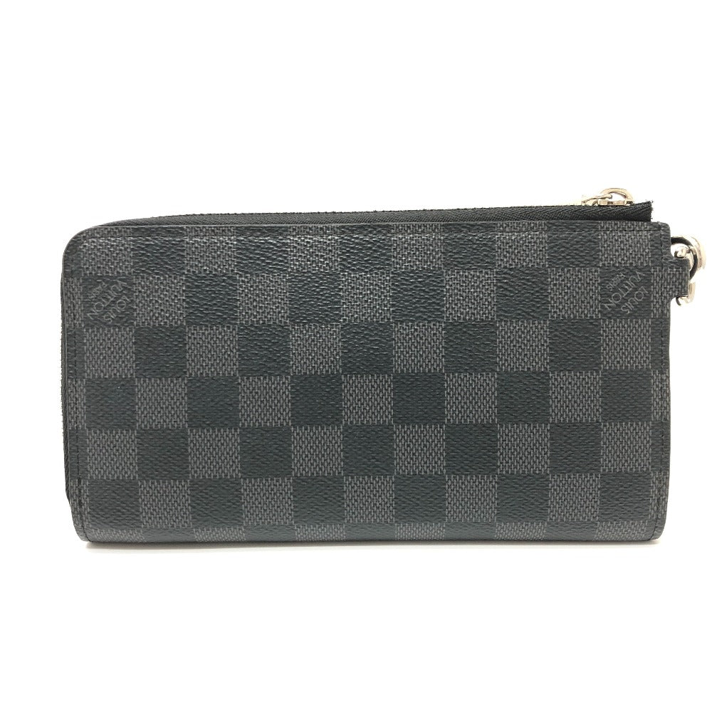 LOUIS VUITTON Long Wallet Purse N60379 Damier Grafitto Canvas black Damier Grafitte Zippy dragonne mens