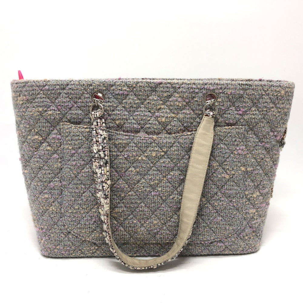 CHANEL Tote Bag tweed Purple type CC COCO Mark Cambon Line Large Women